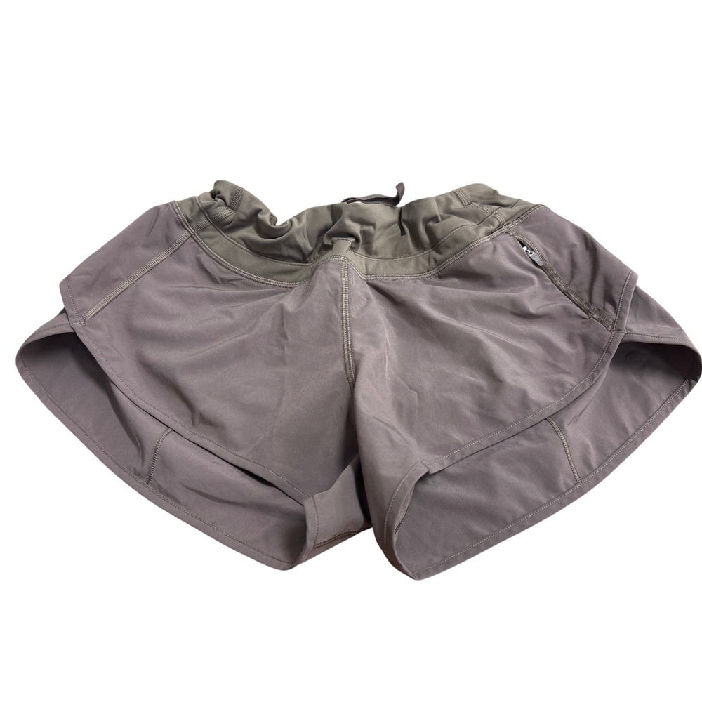 Lululemon Speed Up Running Shorts Mauve Brown Zipper Pocket Women Size 4 2.5"